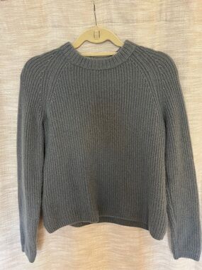 Quince Faded Denim Cashmere Fisherman Sweater